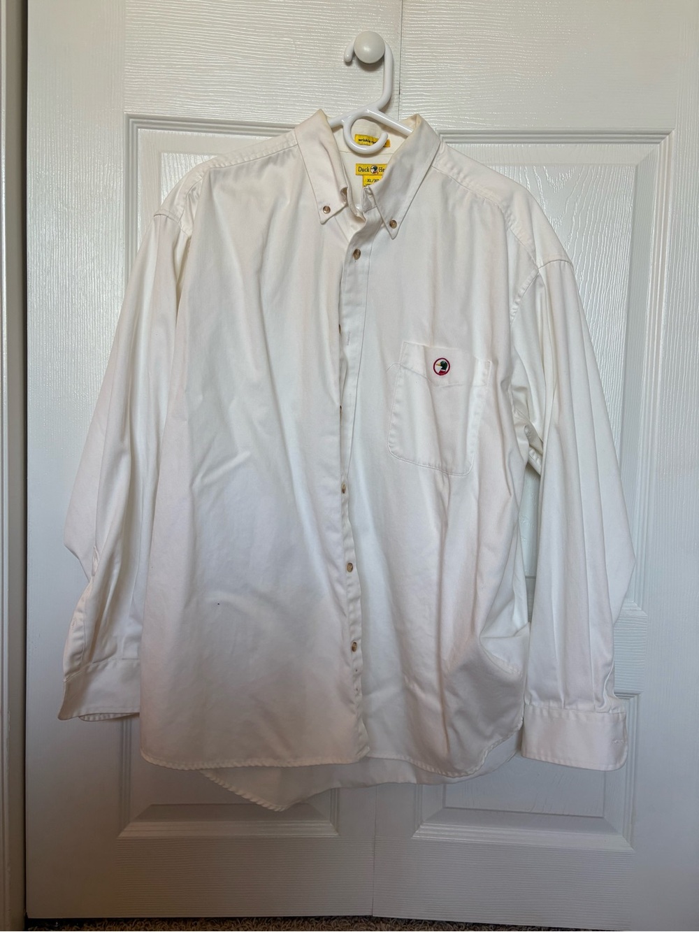 Duck Head Men's White Button-Down Shirt with Chest Pocket